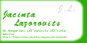 jacinta lazorovits business card